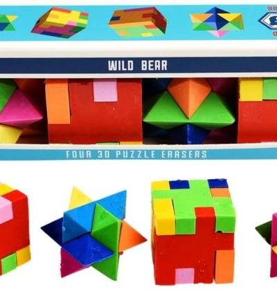 3D puzzle erasers (set of 4) - Wild Bear