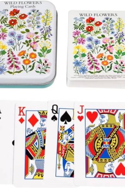 Playing cards in a tin – Wild Flowers