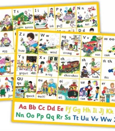 Jolly Phonics Letter Sound Wall Charts : In Precursive Letters (British English edition)
