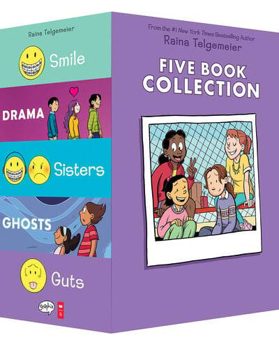 Raina Telgemeier Five Book Collection: Smile, Drama, Sisters, Ghosts, Guts Raina Telgemeier Five Book Collection: Smile, Drama, Sisters, Ghosts, Guts