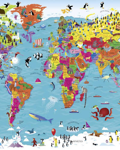 Collins Childrenβs World Wall Map : An Illustrated Poster for Your Wall