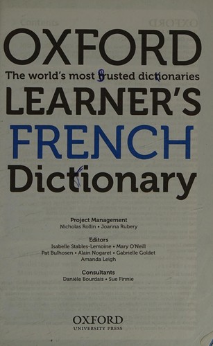 Oxford Learner’s French Dictionary Oxford Learner’s French Dictionary